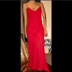 Long red evening dress maxi